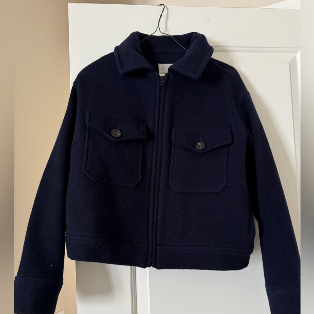 Everlane Women’s Cropped Wool Navy Jacket XS